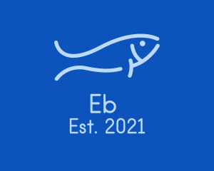 Tuna - Monoline Sardine Fish logo design