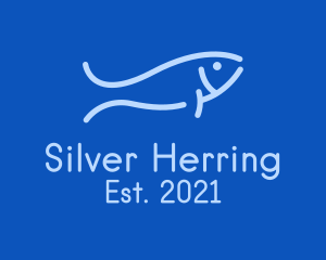 Herring - Monoline Sardine Fish logo design