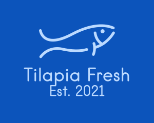 Tilapia - Monoline Sardine Fish logo design