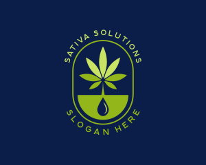 Sativa - Marijuana Weed Sprout logo design