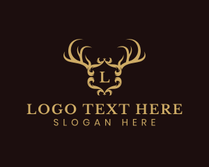 Ranch - Deer Horn Crest logo design