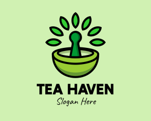 Herbal Mortar & Pestle  logo design