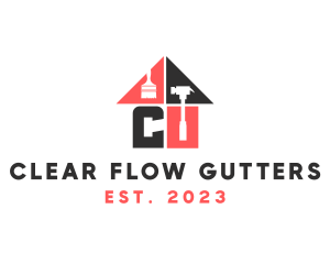 Gutter - House Renovation Carpentry Tools logo design