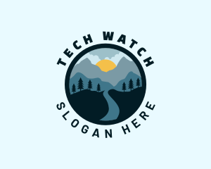 Mountain - Outdoor Terrain Pathway logo design