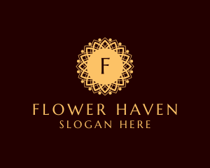 Mandala Flower Pattern Spa logo design