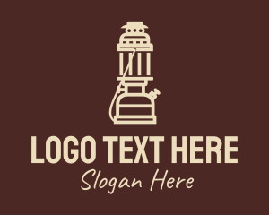 Glamping - Outdoor Travel Oil Lamp logo design