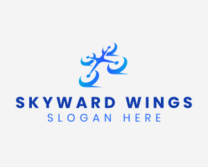 Flying - Flying Security Drone logo design