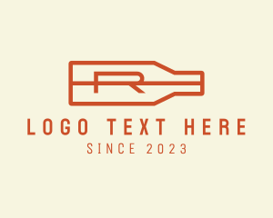 Nightclub - Liquor Bottle Letter R logo design