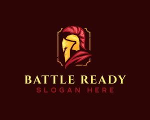 Medieval Spartan Helmet logo design