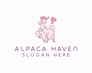 Alpaca - Alpaca Heart Balloon logo design