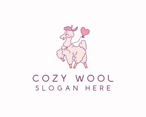 Wool - Alpaca Heart Balloon logo design