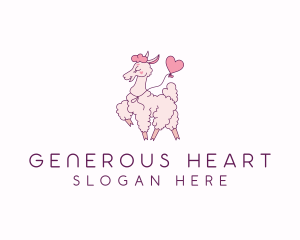 Alpaca Heart Balloon logo design