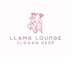 Alpaca Heart Balloon logo design