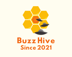 Hive - UFO Spaceship Hive logo design