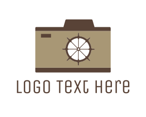 Lens - Ship Wheel Camera logo design