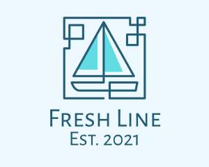 Sailboat Line Art logo design