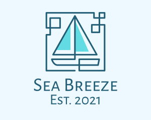 Sailboat Line Art logo design