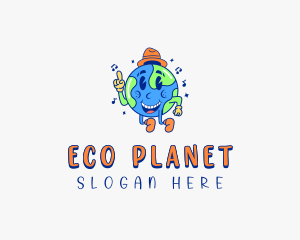 Dancing Planet Earth logo design