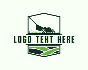 Grass Cutting - Grass Lawn Landscaping logo design