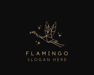 Minimalist Flamingo Bird logo design