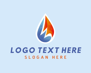 Warm - Gradient HVAC Droplet logo design