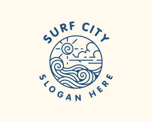 Ocean Waves Vacation logo design