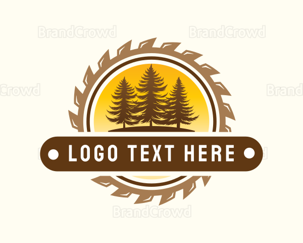 Saw Logging Woodwork Logo