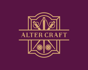 Alteration Needle Sewing logo design