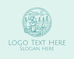 Tourist Spot - Winter Camping Man logo design