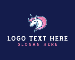 Mythical - Unicorn Gaming Creature logo design