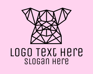 Geometrical - Simple Pig Line Art logo design