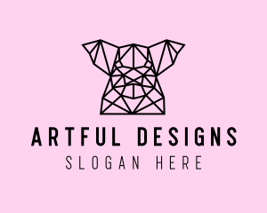 Simple Pig Line Art logo design