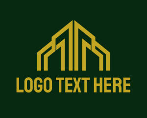 Geometric - Gold Geometric City logo design