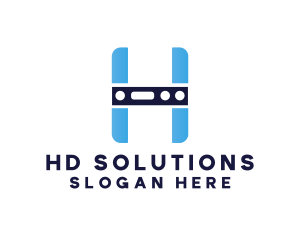 Blue H Component logo design