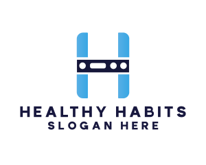 Blue H Component logo design