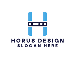 Blue H Component logo design