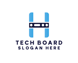 Motherboard - Blue H Component logo design