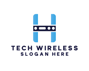 Wireless - Blue H Component logo design
