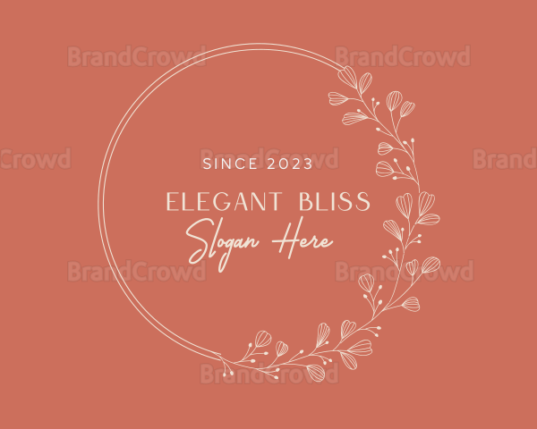 Round Floral Wreath Logo