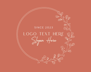 Stylish - Round Floral Wreath logo design