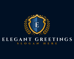 Luxury Shield Wreath logo design