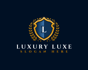 Luxury Shield Wreath logo design