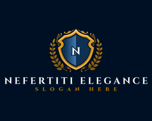 Luxury Shield Wreath logo design