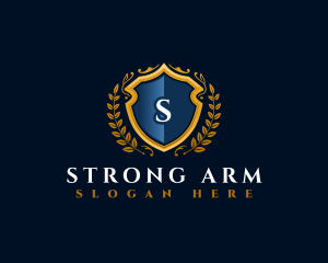 Luxury Shield Wreath logo design