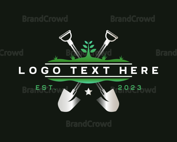 Shovel Gardening Yard Logo