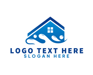 Realty - House Water Cleaning logo design