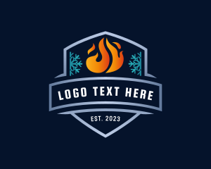 Temperature - Fire Ice Thermal Shield logo design