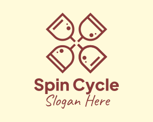 Spin - Wine Glass Windmill logo design