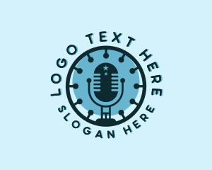Podcast - Podcaster Mic Audio logo design