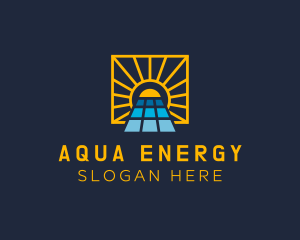 Sun Solar Panel Energy logo design